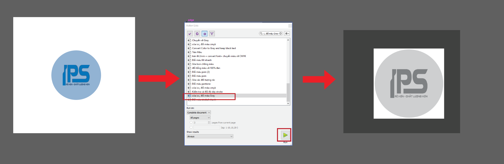 Action xóa ICC, đổi màu Gray -Thực hiện bởi Duy-