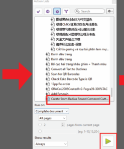 Action Tạo hướng dẫn cắt bo tròn góc bán kính 5mm dựa trên Trim Box - Thực hiện bởi Duy-